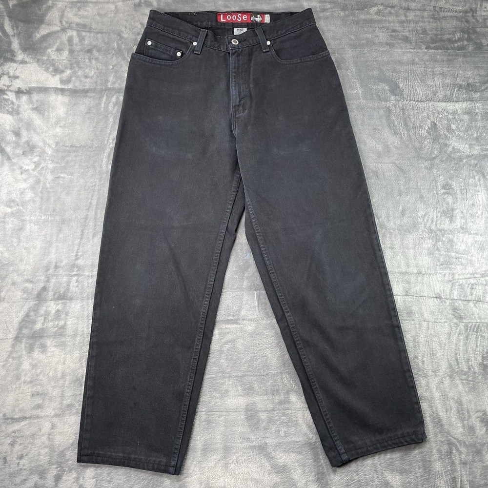 Vintage 90s Men 30x34 Fits 30x29 Levi's Silvertab Loose Fit Jeans Black Made USA